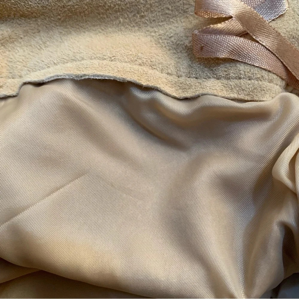 SUEDE ESSENTIALS Tan Leather Suede Embroidered Pants